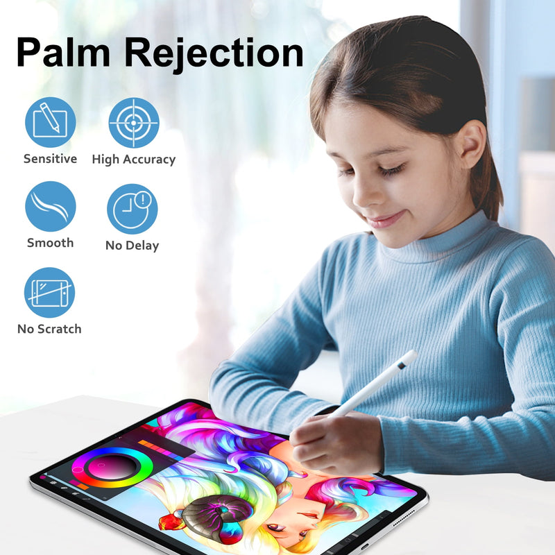 iPad Stylus Pen with Palm Rejection & Tilt Sensitivity - Fast Charging Digital Pencil Compatible with iPad 10/9/8/7/6, iPad Pro 12.9