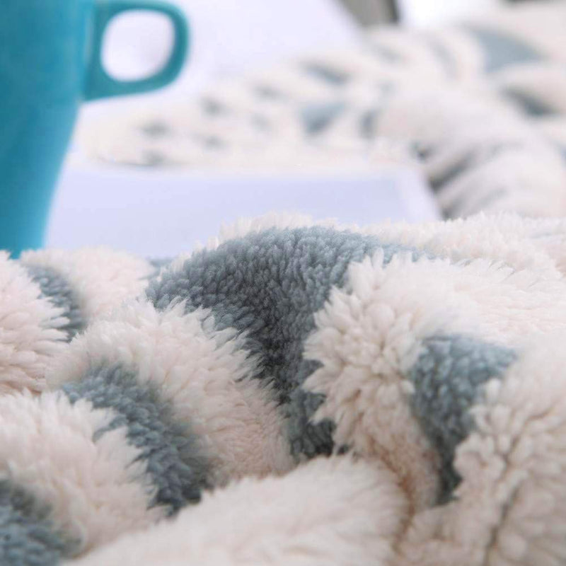 LOMAO Sherpa Fleece Blanket Fuzzy Soft Throw Blanket Dual Sided Blanket for Couch Sofa Bed (Light Blue,40