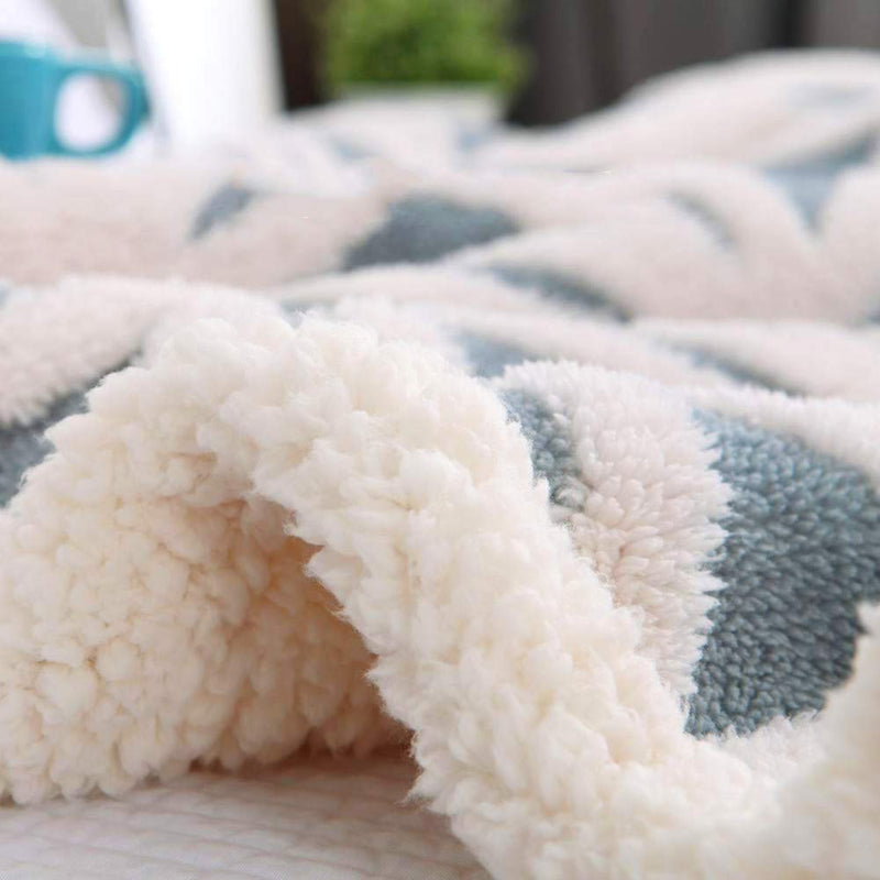 LOMAO Sherpa Fleece Blanket Fuzzy Soft Throw Blanket Dual Sided Blanket for Couch Sofa Bed (Light Blue,40
