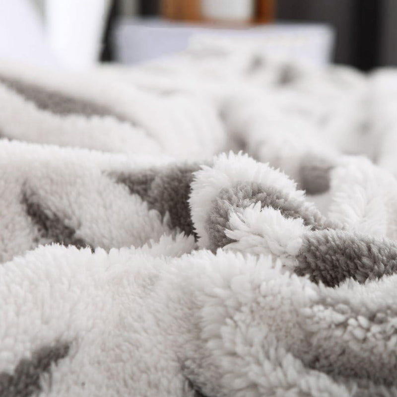LOMAO Sherpa Fleece Blanket Fuzzy Soft Throw Blanket Dual Sided Plush Blanket for Couch Sofa Bed (Grey,51