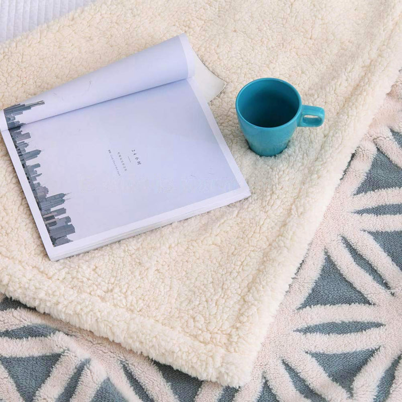 LOMAO Sherpa Fleece Blanket Fuzzy Soft Throw Blanket Dual Sided Blanket for Couch Sofa Bed (Light Blue,40