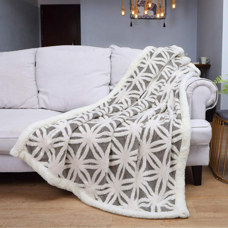 LOMAO Sherpa Fleece Blanket Fuzzy Soft Throw Blanket Dual Sided Plush Blanket for Couch Sofa Bed (Grey,51
